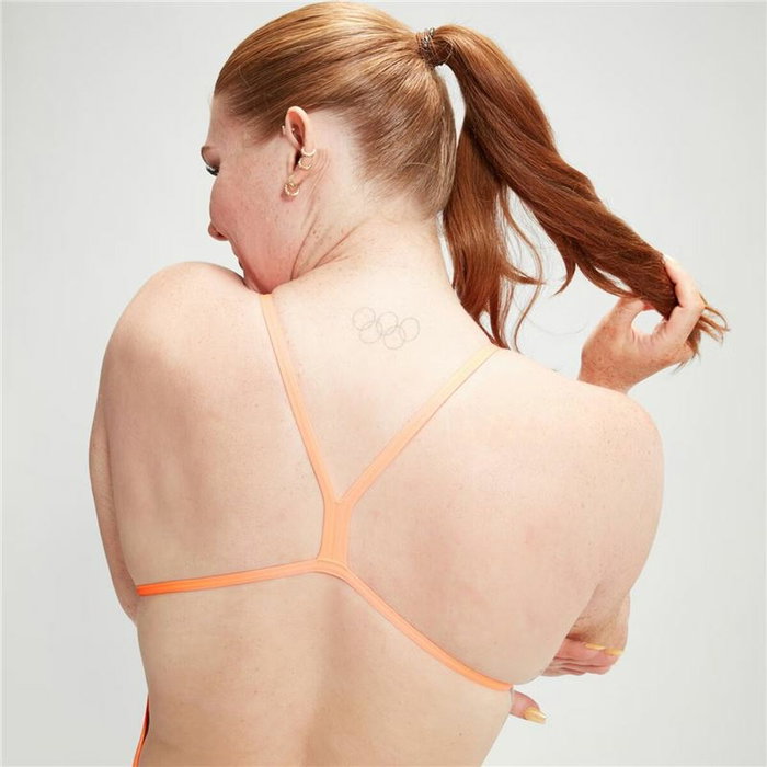 Bañador Mujer Speedo Speedo Allover Digital V-Back Azul