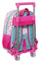 Safta Mochila 185+carro 705 con Carro 26x34x11cm - Blanca, Turquesa y Morada
