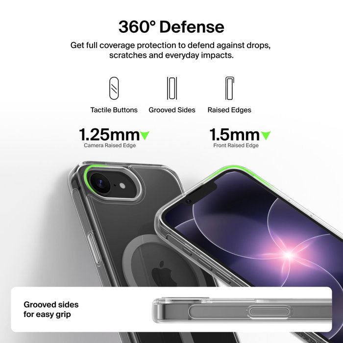 Belkin Sheerforce Clear Lite funda transparente para iPhone 17e e iPhone 16e compatible con MagSafe