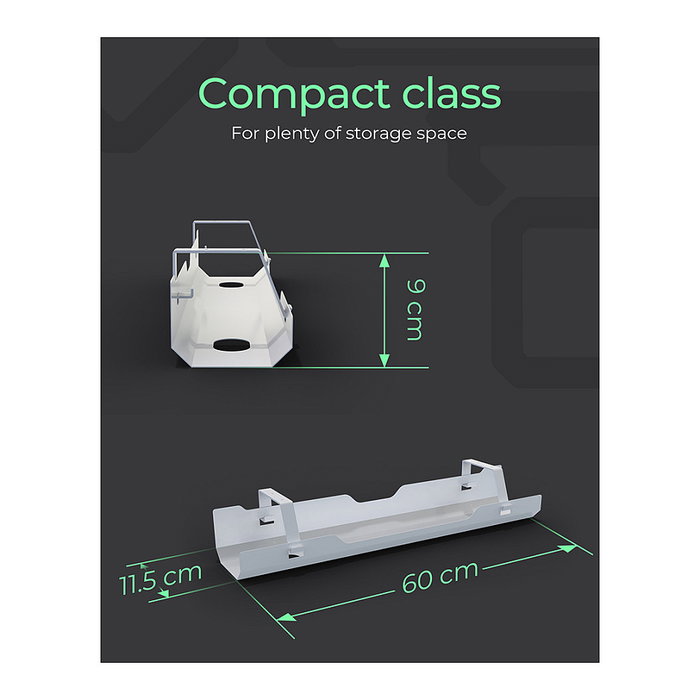 ICY BOX IB-EWA100W-CM Bandeja Portacables Recta para Escritorio, Acero, Color Blanco, 610 x 90 x 125 mm