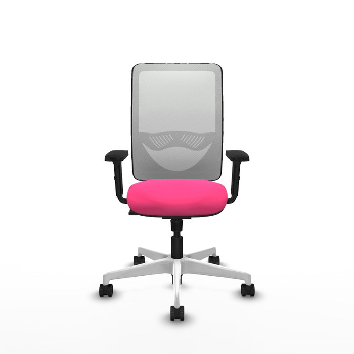 PIQUERAS Y CRESPO Silla de oficina Zulema Rosa y Blanco con Mecanismo Sincro