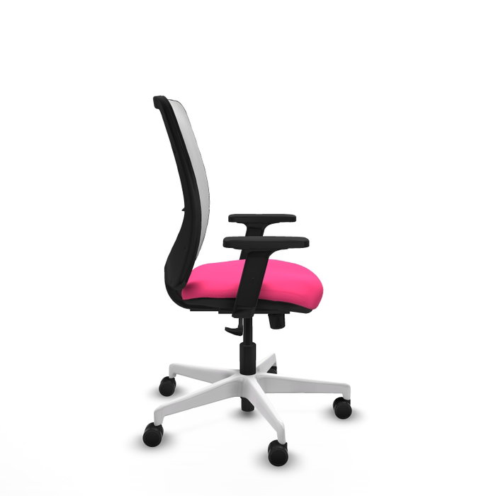 PIQUERAS Y CRESPO Silla de oficina Zulema Rosa y Blanco con Mecanismo Sincro