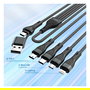 4smarts Cable de Carga 4en1 1.2m USB-C/A, Micro USB, Lightning, Nylon Negro - 541023