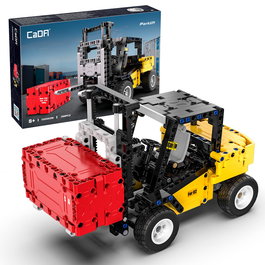 Deqube Carretilla Elevadora 388 Pzas Vehículo Construcción Bloques Ensamblaje