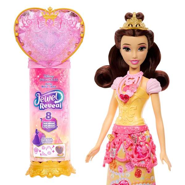 Mattel Muñeca Princesa Disney Bella Reveal con Accesorios Sorpresa 32x18x6 cm