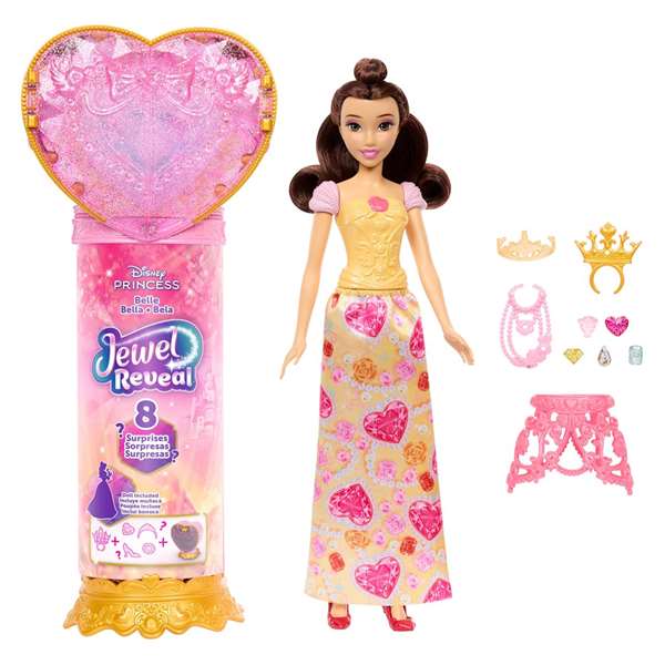 Mattel Muñeca Princesa Disney Bella Reveal con Accesorios Sorpresa 32x18x6 cm