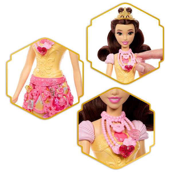 Mattel Muñeca Princesa Disney Bella Reveal con Accesorios Sorpresa 32x18x6 cm