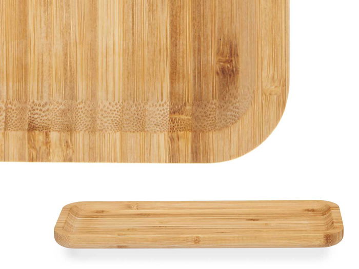 Kinvara Tabla Bambú Rectangular Aperitivo 29,5x11,5 cm Marrón (Set de 12)
