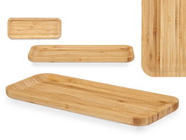 Kinvara Tabla Bambú Rectangular Aperitivo 29,5x11,5 cm Marrón (Set de 12)