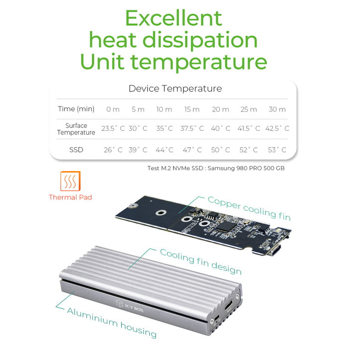 Icy ICY BOX IB-1817Ma-C31 Carcasa Externa USB-C 3.1 Gen 2 para M.2 NVMe