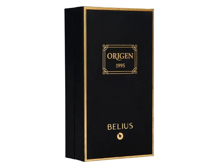 Belius Origen 1995 Pluma Estilográfica y Tinta Negra, Aluminio Cepillado Negro, Sistema Embolo, Grosor M, Caja Regalo