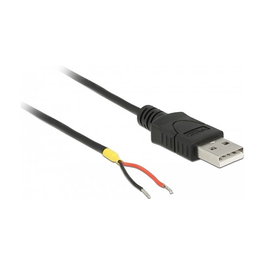DeLOCK 85664 Cable USB 2.0 Tipo-A a 2x terminales abiertos, 1,5 m, Negro
