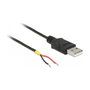 DeLOCK 85664 Cable USB 2.0 Tipo-A con 2 extremos de cable abiertos, 1,5 m