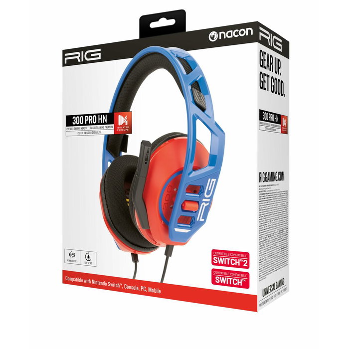 Nacon Rig 300 Pro HN Auriculares Alámbricos Diadema Juego Azul, Rojo