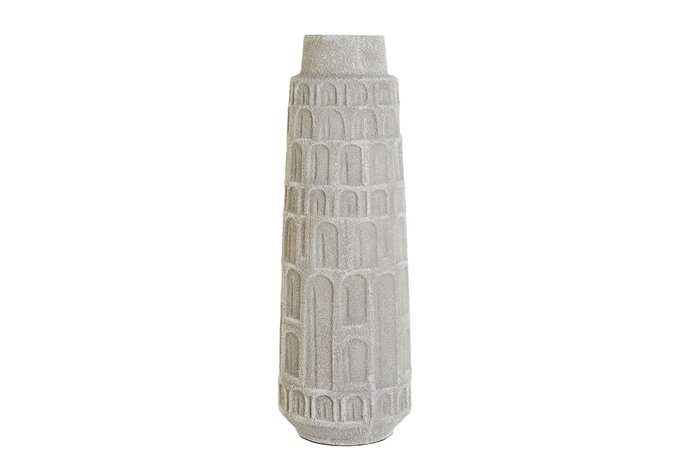 DKD Home Decor Jarrón de Resina Rugoso Blanco 18x18x52 cm DKD Home Decor Jarrón de Resina Rugoso Blanco 18x18x52 cm