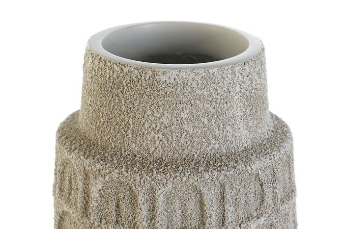 DKD Home Decor Jarrón de Resina Rugoso Blanco 18x18x52 cm DKD Home Decor Jarrón de Resina Rugoso Blanco 18x18x52 cm