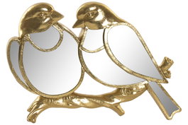 DKD Home Decor Decoración de Pared Pájaros Dorado