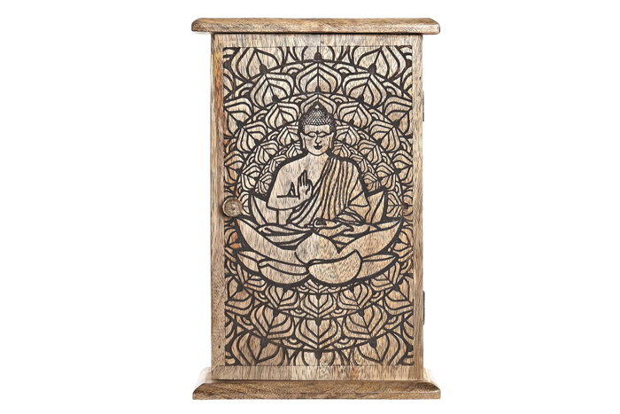DKD Home Decor Guardallaves Mango Buda Tallado Marrón DKD Home Decor Guardallaves Mango Buda Tallado Marrón
