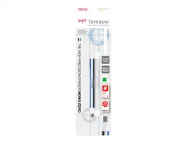 Tombow Portagomas Mono Zero con Clip Goma Rectangular 2,5mm x 5mm + 2 Recambios Borrado Preciso