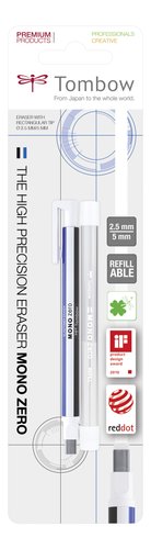 Tombow Mono Zero Portagomas con Clip y 2 Recambios Tombow Mono Zero Portagomas con Clip y 2 Recambios