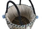 DKD Home Decor Cesta Mediterraneo Multicolor Set de 3 Piezas 43 x 43 x 43 cm Seagrass Poliester Pompones Hecho a mano