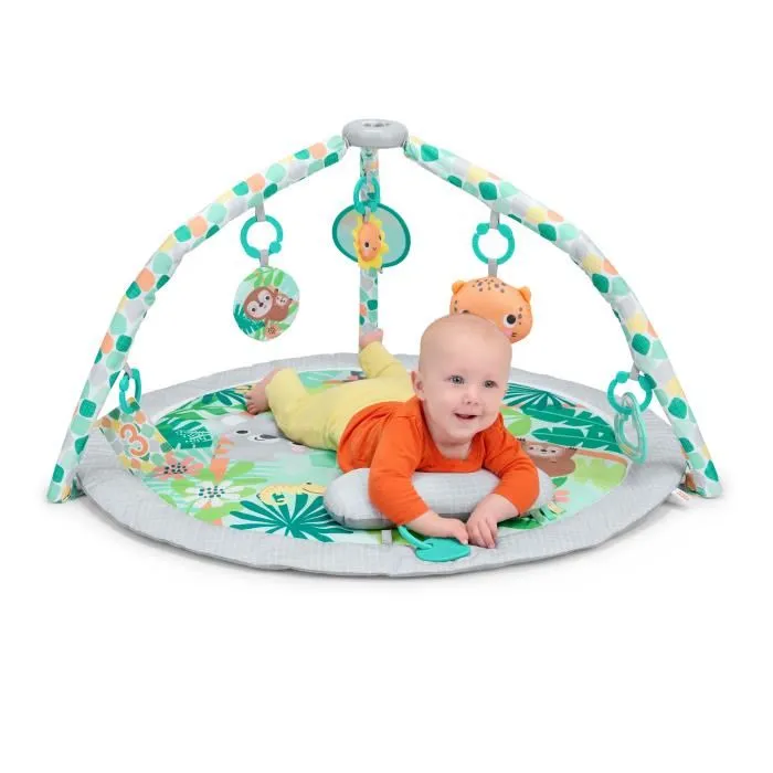 Bright Starts Tapete de juego plegable y convertible para bebé Selva tropical con arco, juguetes sensoriales, musicales y espejo BRI17325 Bright Starts Tapete de juego plegable y convertible para bebé Selva tropical con arco, juguetes sensoriales, musicales y espejo BRI17325