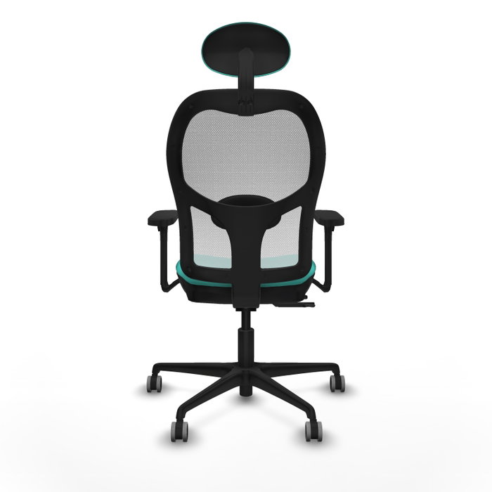 PIQUERAS Y CRESPO Silla de oficina Jorquera con mecanismo Sincro/Traslack, Turquesa y Blanco
