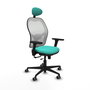 PIQUERAS Y CRESPO Silla de oficina Jorquera con mecanismo Sincro/Traslack, Turquesa y Blanco