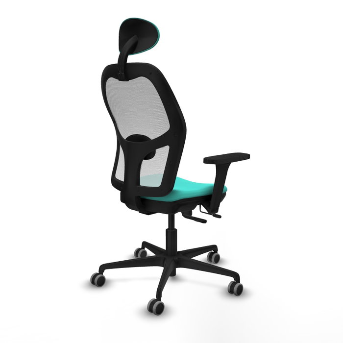 PIQUERAS Y CRESPO Silla de oficina Jorquera con mecanismo Sincro/Traslack, Turquesa y Blanco
