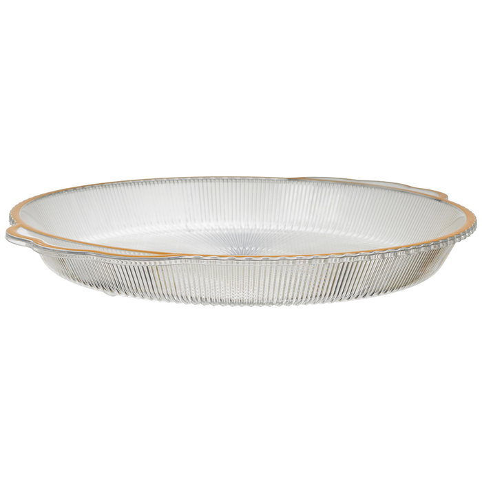 Home Deco Factory Bandeja Plástico PET Diámetro 38,5 cm Colección Mirage con Ribete Dorado Home Deco Factory Bandeja Plástico PET Diámetro 38,5 cm Colección Mirage con Ribete Dorado