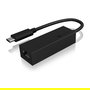 ICY BOX IB-LAN100-C3 Adaptador USB-C a Gigabit LAN Ethernet para Laptop Ordenador PC, 1 Gbit/s, Plug and Play, Negro