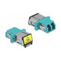 DeLOCK Acoplador de Fibra Óptica LC Duplex Hembra a LC Duplex Hembra Multimodo Aqua