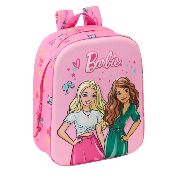 Safta Mochila Guardería Barbie 3D con Bolsillo Red