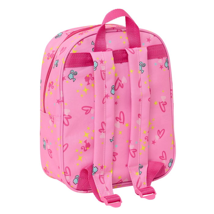 Safta Mochila Guardería Barbie 3D con Bolsillo Red