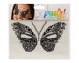 atosa Joyas Faciales Mariposa Negra y Plateada con Pedrería para Disfraz Elegante, Halloween y Looks Glam