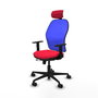 PIQUERAS Y CRESPO Silla de oficina Jorquera con mecanismo Sincro/Traslack Rojo y Azul