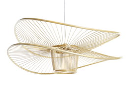 DKD Home Decor Lámpara de Techo Urban Natural Bambú 80 x 29 x 80 cm E27