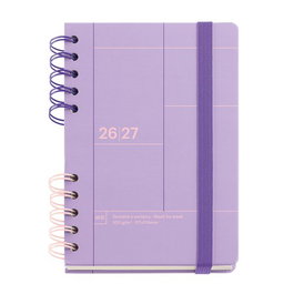 Agenda Escolar (2026-27) Miquelrius Back To Basics Wire-O Tapa Extra Con Goma Activa 8º 123X178 S/V Apais. Malva