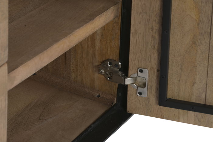 DKD Home Decor Mueble TV Sand village Loft Natural Negro 180 x 44 x 55 cm