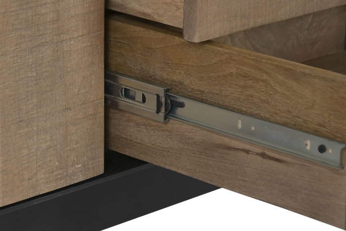 DKD Home Decor Mueble TV Sand village Loft Natural Negro 180 x 44 x 55 cm