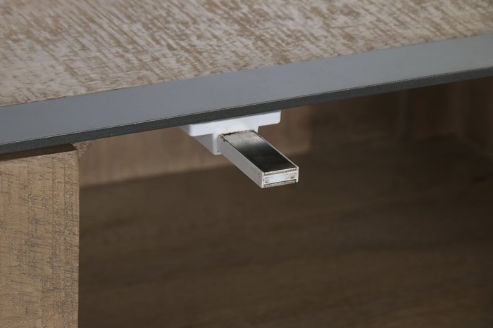 DKD Home Decor Mueble TV Sand village Loft Natural Negro 180 x 44 x 55 cm