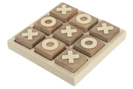 DKD Home Decor Juego Set 2 Tic Tac Toe de Madera de Mango y Resina