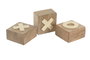 DKD Home Decor Juego Set 2 Tic Tac Toe de Madera de Mango y Resina