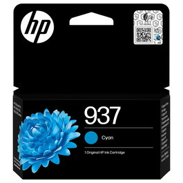 HP Cartucho de Tinta Original 937 Cian para OfficeJet Pro 9120e, 9125e, 9130e, 9135e, 9720, 9730 y otros, 800 páginas, Rendimiento Estándar