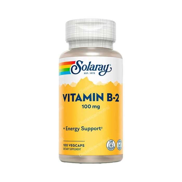 SOLARAY Vitamina B2 (Riboflavina) 100mg - 100 Cápsulas Vegetales SOLARAY Vitamina B2 (Riboflavina) 100mg - 100 Cápsulas Vegetales