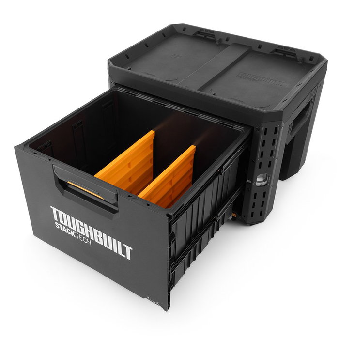 Toughbuilt Caja de herramientas Stacktech 1 cajón con cerradura, modular y apilable, 53 x 40,5 x 39,5 cm