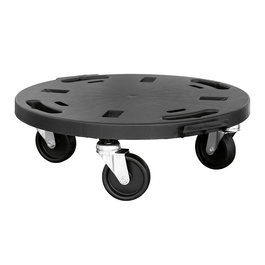 Art Plast Plataforma con Ruedas, Ø400 x 125 mm, Capacidad de Carga 275 kg, Polipropileno, Negro