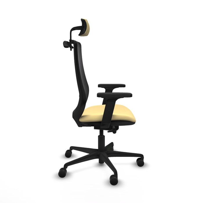 PIQUERAS Y CRESPO Silla de oficina Mardos con mecanismo Sincro/Traslack Crema y Negro