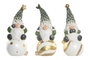 DKD Home Decor Figura Navidad Alpina Led Magnesia Verde Blanco Dorado 21.5 x 55 x 23 cm (3 Unidades)