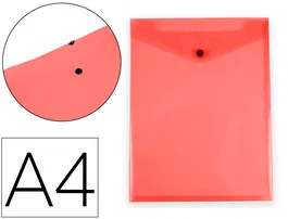 Liderpapel Carpeta Dossier con Fuelle y Broche Rojo Translúcido DIN A4